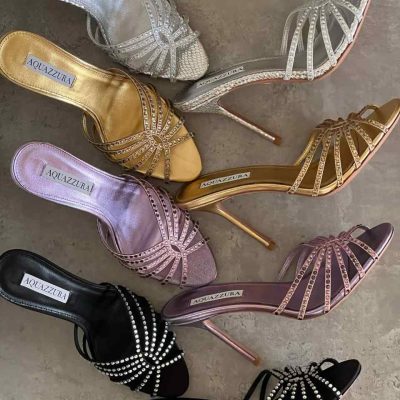 aquazzura flow crystal sandals