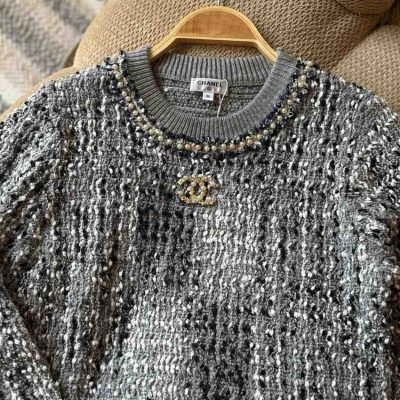 Chanel 23K Camellia Double C Silver Silk Tweed Swater Vogue Bags Dubai (3)