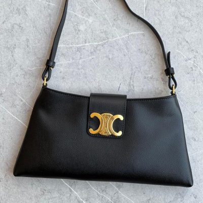 celine black wiltern clutch triomphe shoulder bag