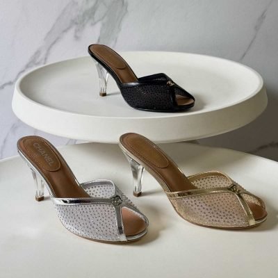 Chanel Crystal Embellished Mule Heels