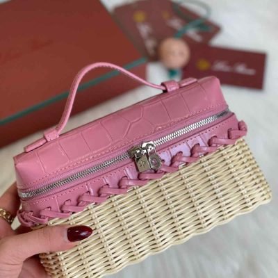 loro piana pouch l19 Wicker​ pink