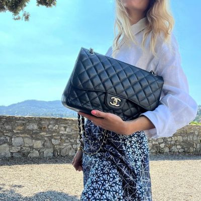 Chanel black jumbo flap bag