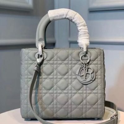 Medium lady dior ultra matte gray replica