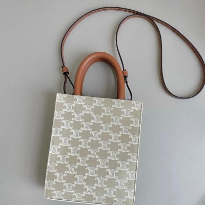 celine replica canvas vertical cabas tote white