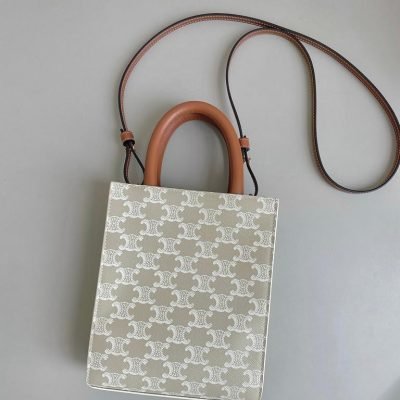 celine replica canvas vertical cabas tote white