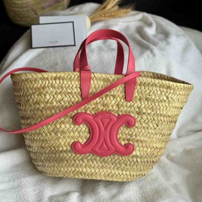 replica celine basket bag pink