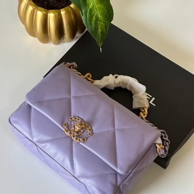 Chanel 19 purple chain shoulder bag