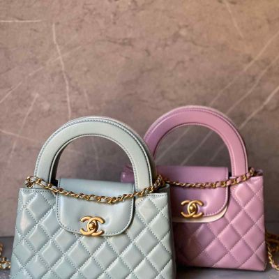 Chanel kelly bag mint , purple