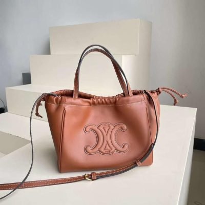 celine cabas drawstring cuir triomphe brown