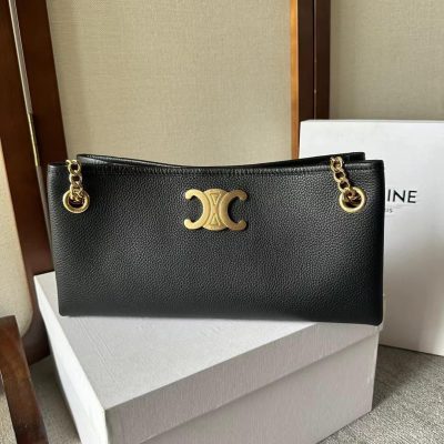 master copy celine newspaper chain bag black