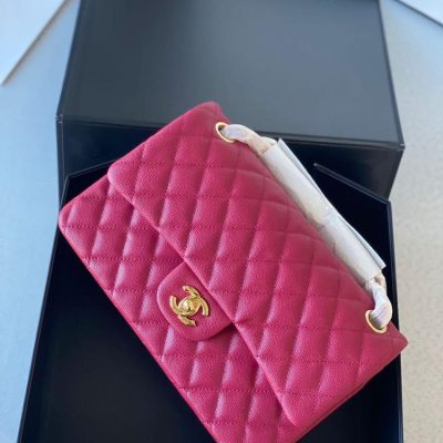 Chanel classic medium flap bag pink