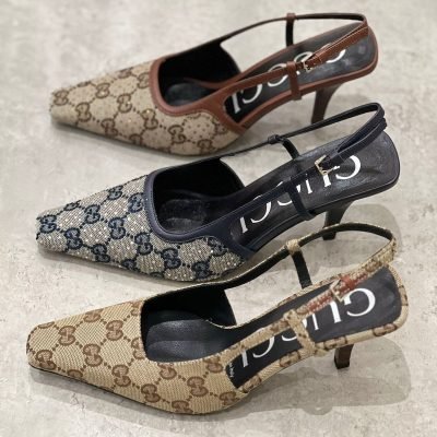 Gucci GG Embellished Slingback Pumps