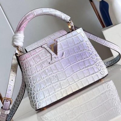 IMG_4595 LV Capucines MM Crocodile Print Bag