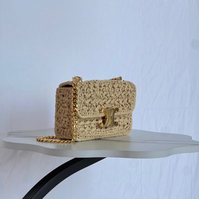 replica celine triomphe raffia bag brown