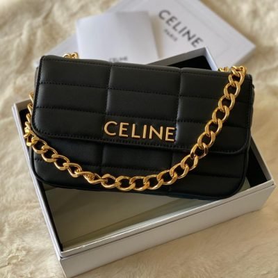 celine matelasse monochrome bag black