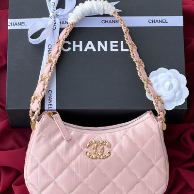 Chanel 23K Pink Hobo Shoulder Bag