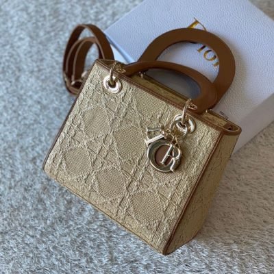 Dior lady d lite natural raffia cannage bag