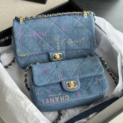 Chanel denim mood blue flap bag