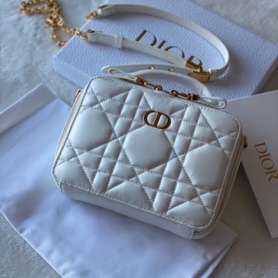 Dior caro box bag replica white