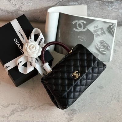 coco top handle bag chanel black