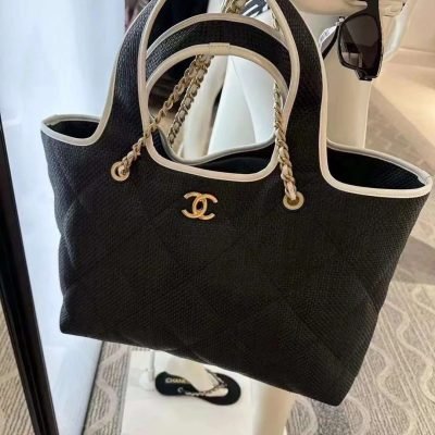 Chanel 23M coco beach tote black
