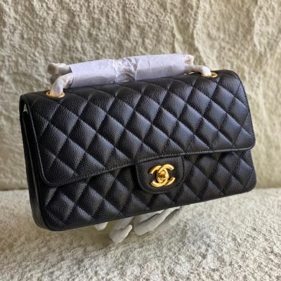 Chanel caviar classic medium double flap bag black