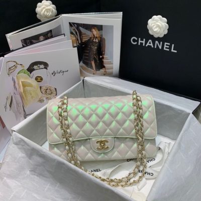 Chanel 20b iridescent ivory flap bag
