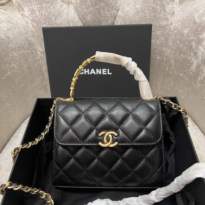 Chanel 23A square mini clutch black Chanel 23A square mini clutch black