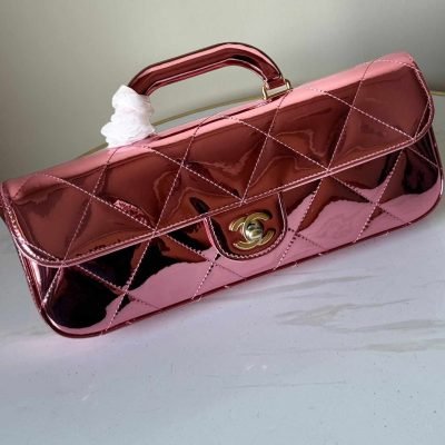 Chanel Metallic Mirror Calfskin & Gold-Tone Metal Top Handle Bag