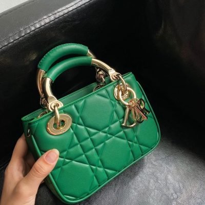 Dior mini lady 95.22 bag green