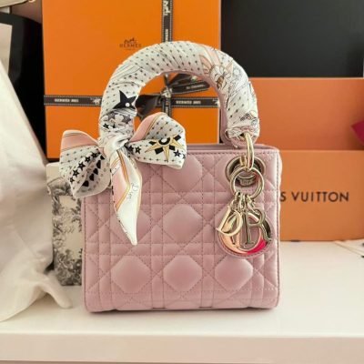 Lady dior my abcdior bag pink with twilly scarf