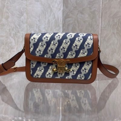 celine medium teen triomphe canvas bag blue