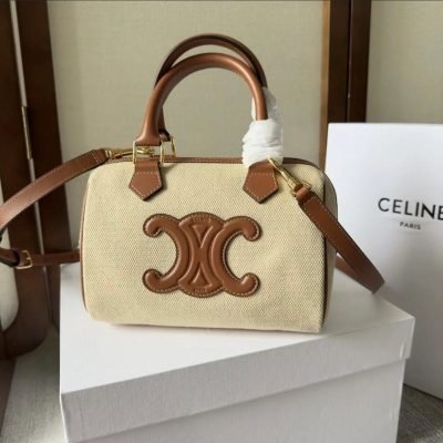 celine small boston cuir triomphe beige