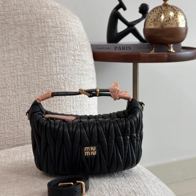 Miu Miu Wander Strap Shoulder Bag black colour
