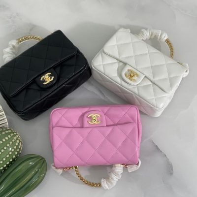 chanel flap bag with top handle mini​