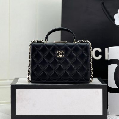 chanel box bag black