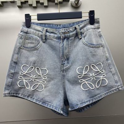 loewe anagram denim shorts loewe anagram denim shorts