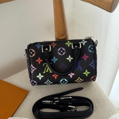 LV Nano Speedy Multicolor Monogram Canvas Bags Black
