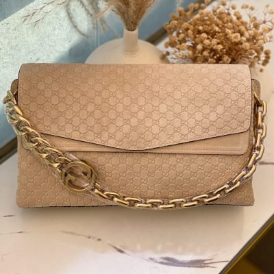 Gucci Shoulder Bag GG Chain Beige