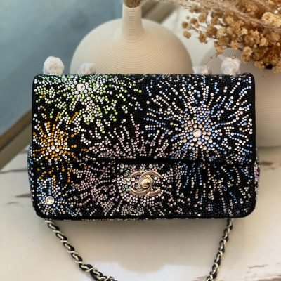 Chanel Pearl Evening Bag Coco Neige Black