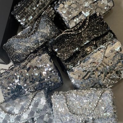 Chanel Mini Flap Bag Satin Sequin Embellished