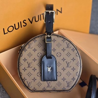 Monogram Canvas Petite Boite Chapeau Bag Brown