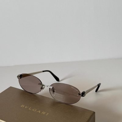 Bvlgari serpenti oval rimless sunglasses purple lense
