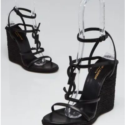 YSL cassandra espadrille black