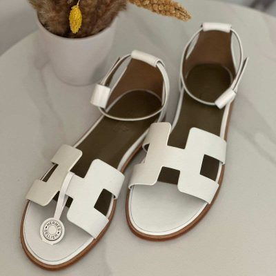 Hermes santorini sandal white