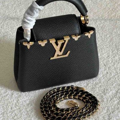 lv capucine mini (5) lv capucine mini black gold hardware