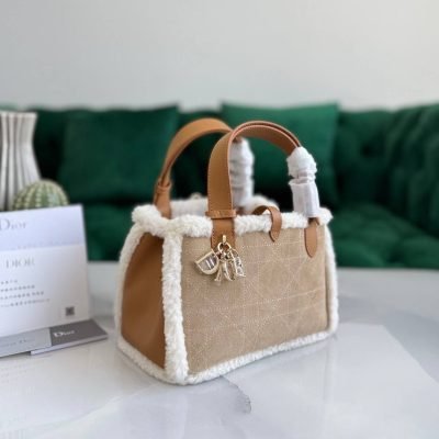 Christian Dior medium toujours suede bag in beige