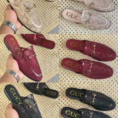 gucci princetown slipper in ivory mesh