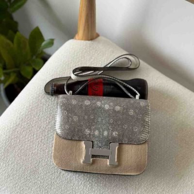 Hermes lizard leather constance bag